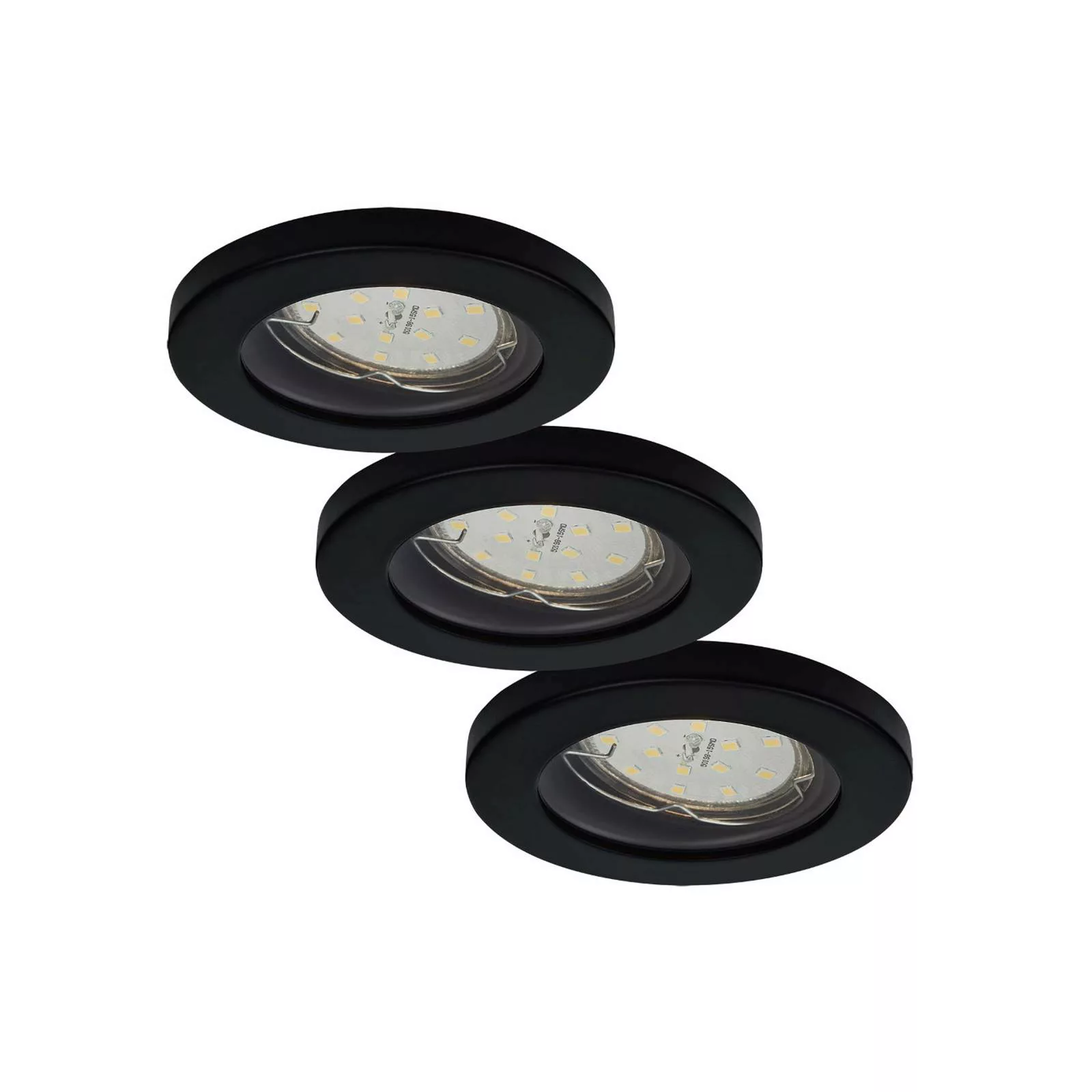 ELC Delfan LED-Bad-Einbaulampen, 3 Stück, schwarz günstig online kaufen