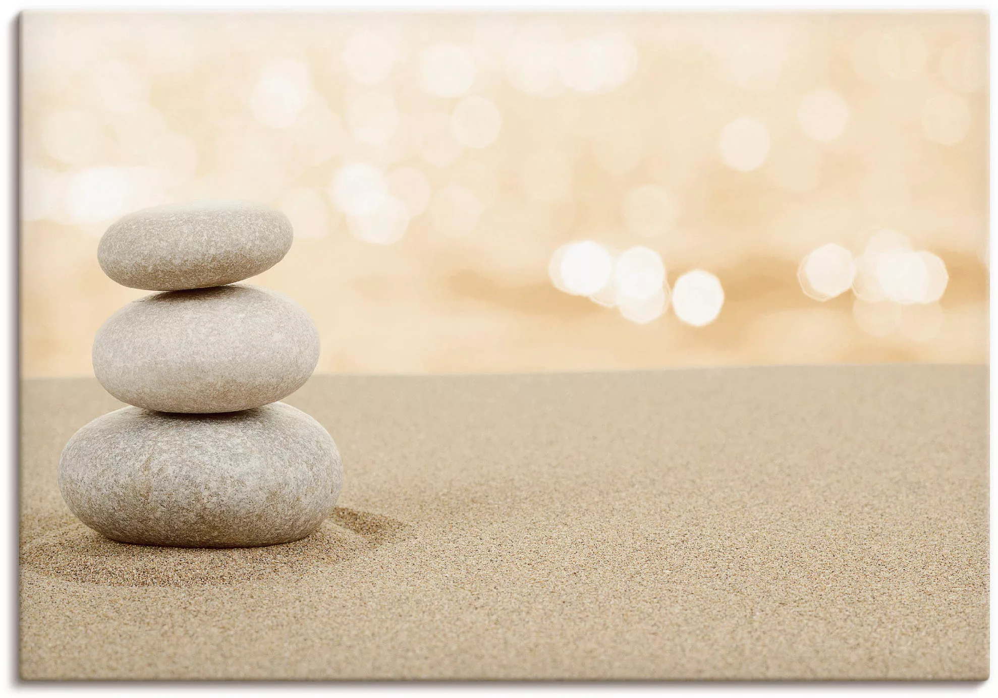 Artland Wandbild »Zen Steine im Sand«, Zen, (1 St.), als Leinwandbild, Post günstig online kaufen