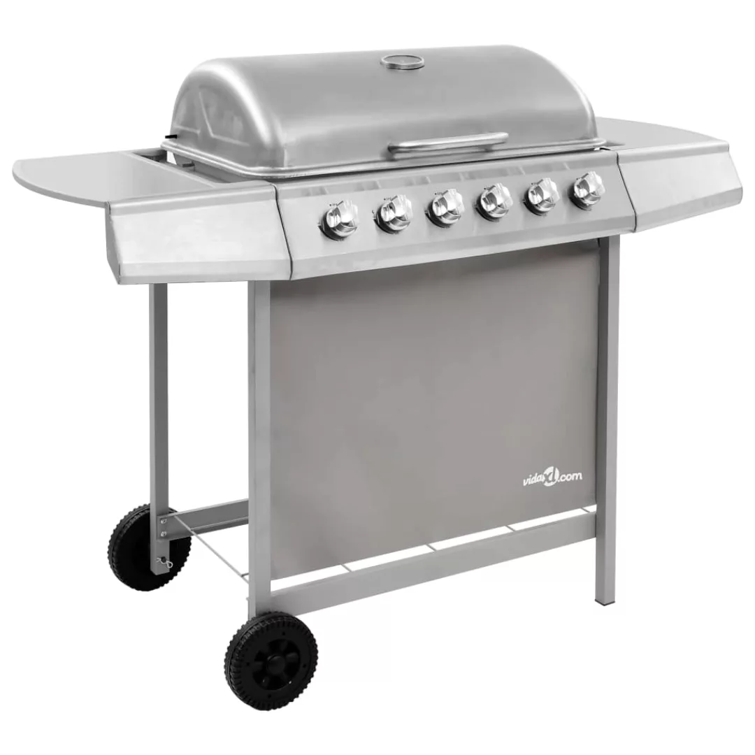 Gasgrill Mit 6 Brennern Silbern günstig online kaufen