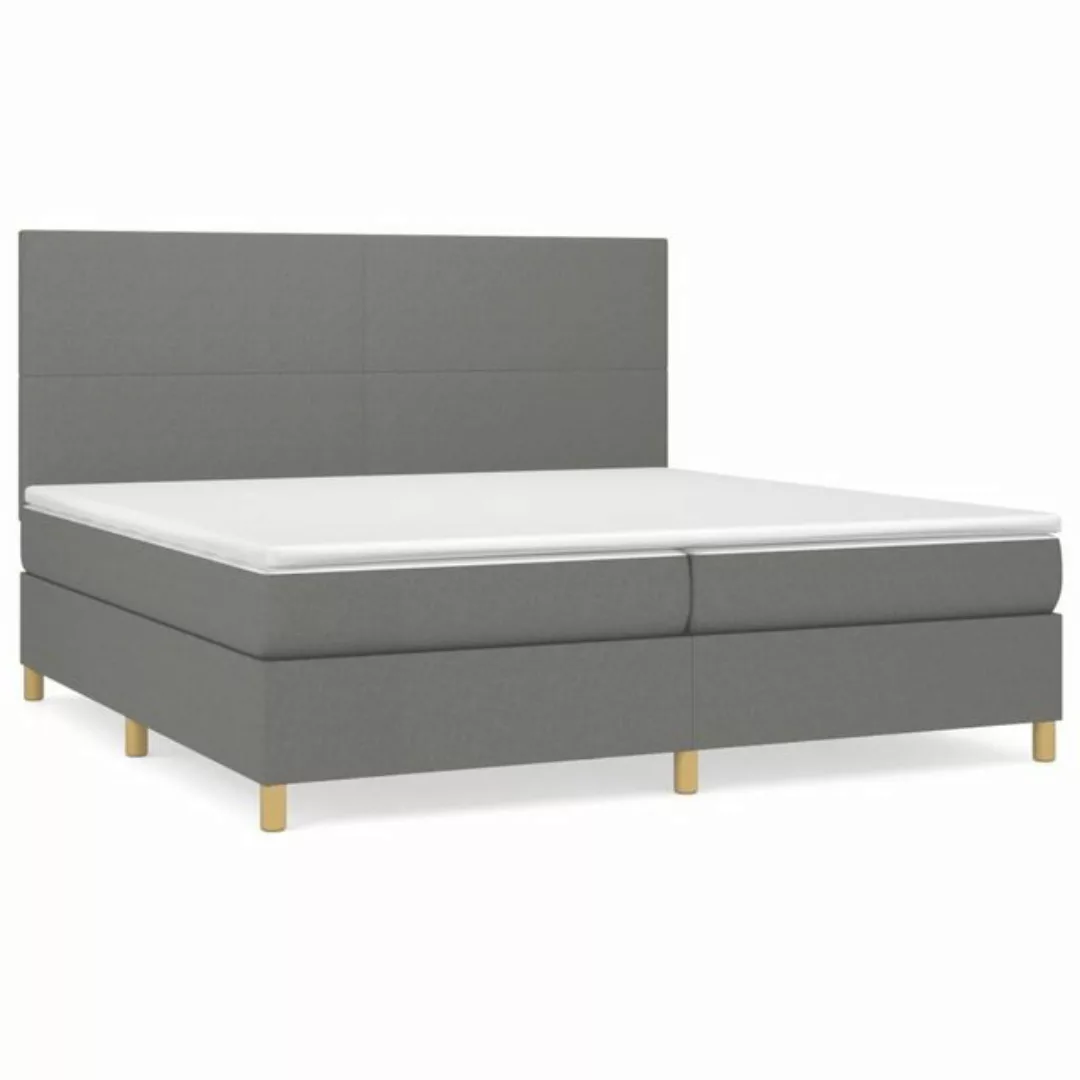 vidaXL Bettgestell Boxspringbett mit Matratze Dunkelgrau 200x200 cm Stoff B günstig online kaufen