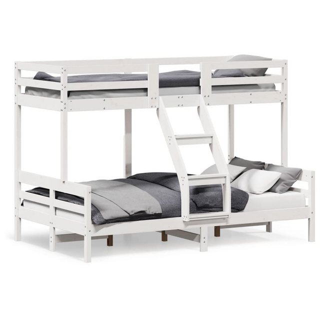 vidaXL Bettgestell Etagenbett 80x200120x200 cm Weiß Massivholz Kiefer Bett günstig online kaufen