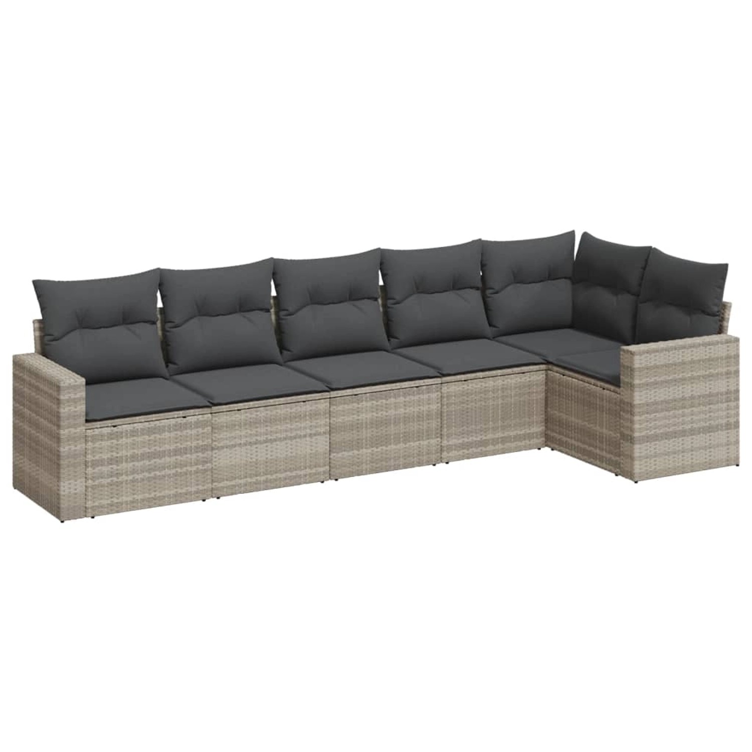 vidaXL 6-Tlg Garten-Sofagarnitur mit Kissen Hellgrau Poly Rattan 3218982 günstig online kaufen