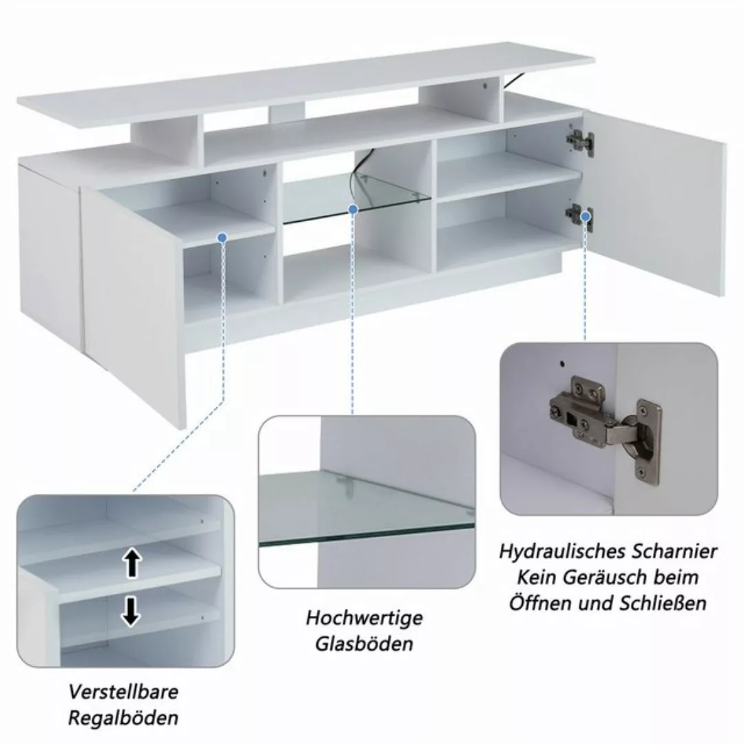 autolock TV-Schrank TV-Schrank, mit LED-Beleuchtung, für 60-Zoll-TV Länge14 günstig online kaufen