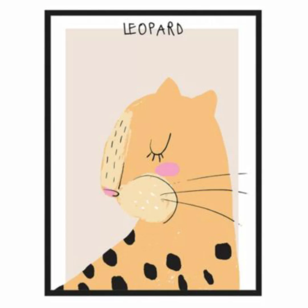 Milan Moon Wandbild Leopard schwarz Gr. 40 x 50 günstig online kaufen