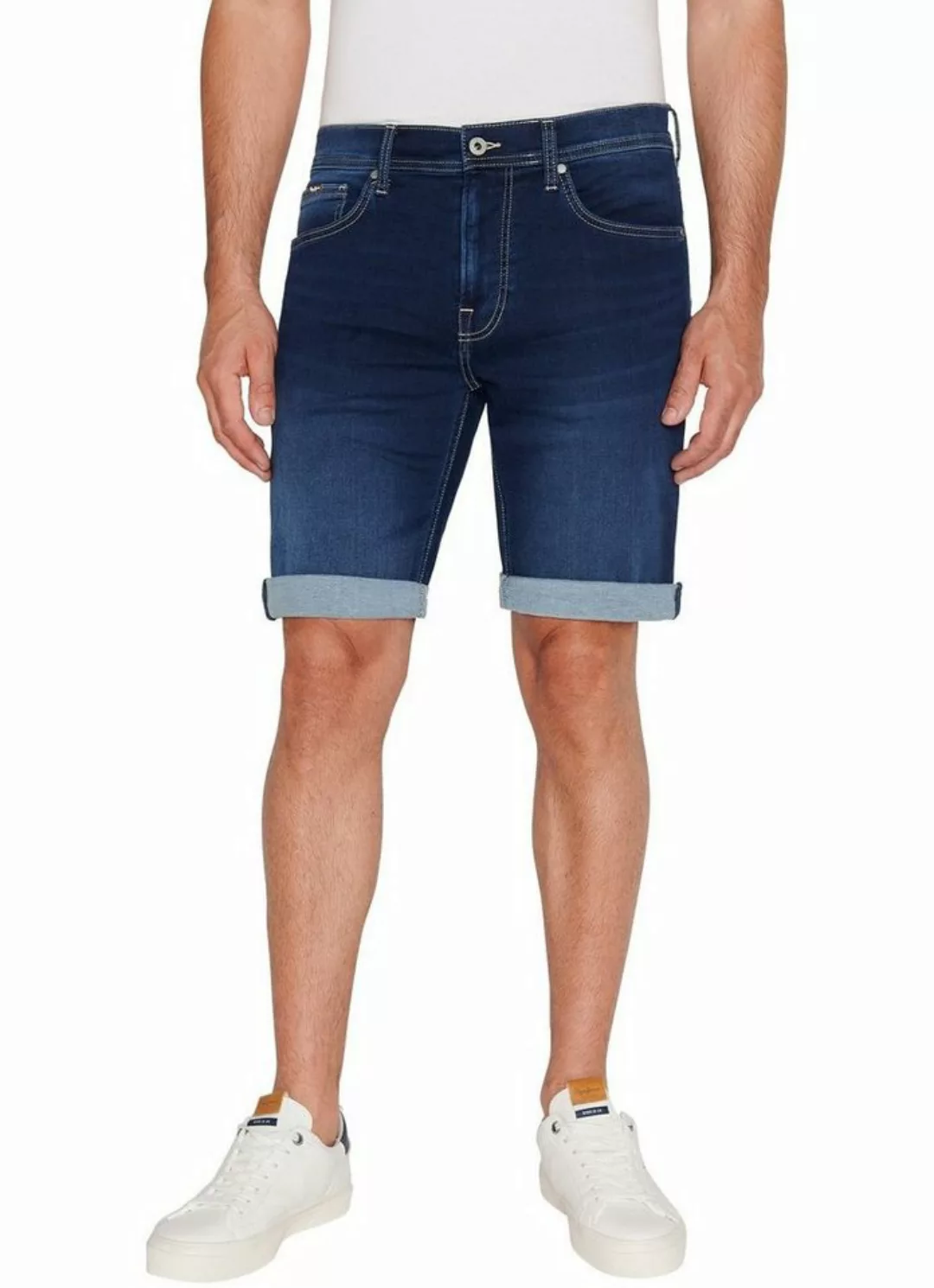 Pepe Jeans Herren Jeans Short SLIM GYMDIGO SHORT - Slim Fit - Blau - Mid Bl günstig online kaufen