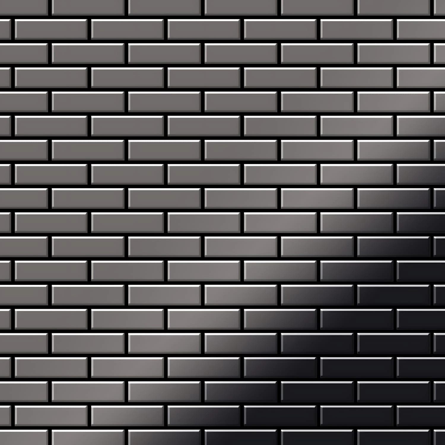 ALLOY Mosaik Fliese Massiv Metall Titan Hochglänzend Dunkelgrau 1,6mm Stark günstig online kaufen