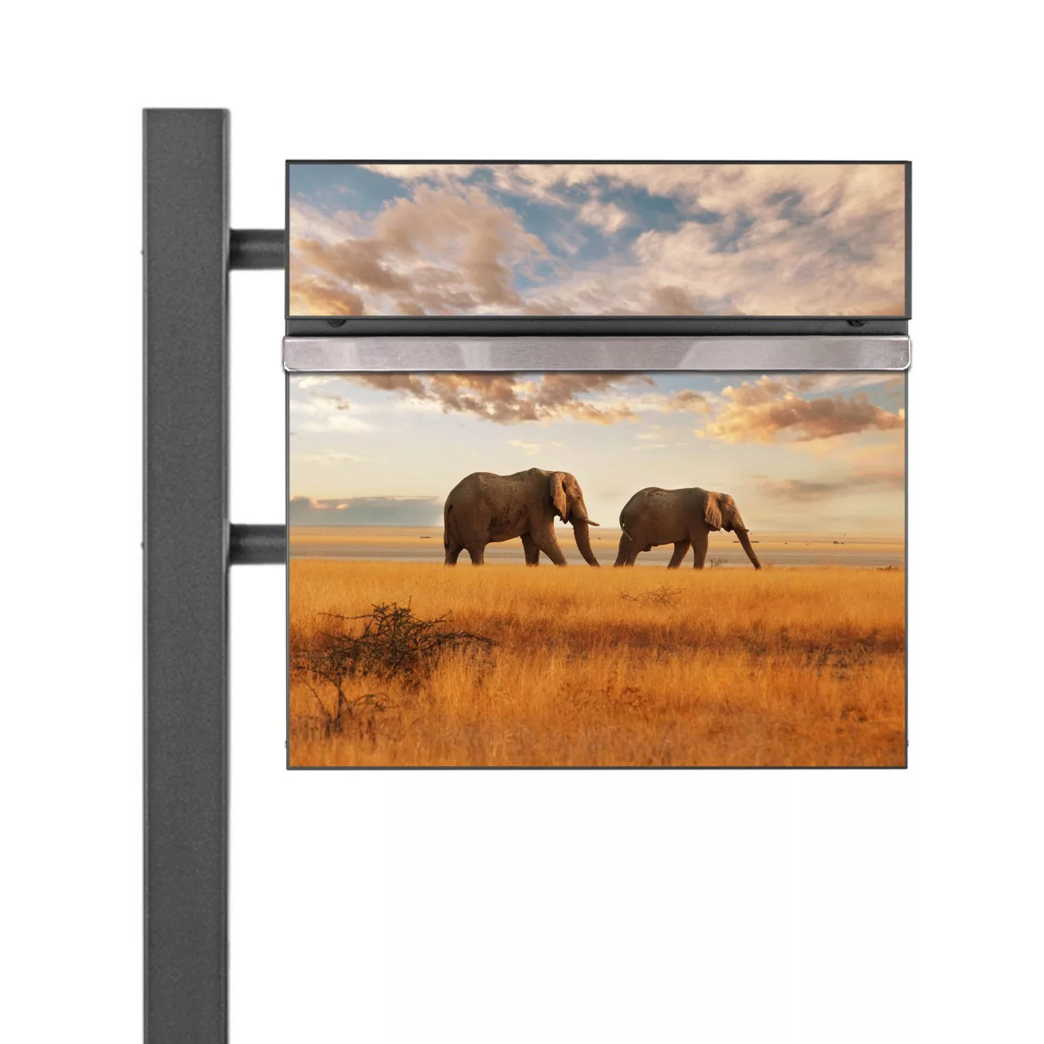 Banjado Standbriefkasten Anthrazit 45x120x16.5cm Groß Inkl. Montagematerial günstig online kaufen