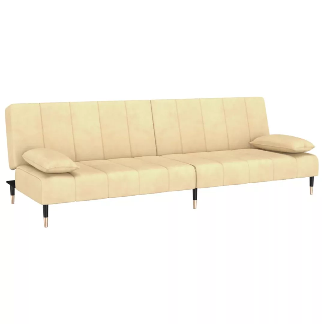 Vidaxl Schlafsofa 2-sitzer Creme Samt günstig online kaufen