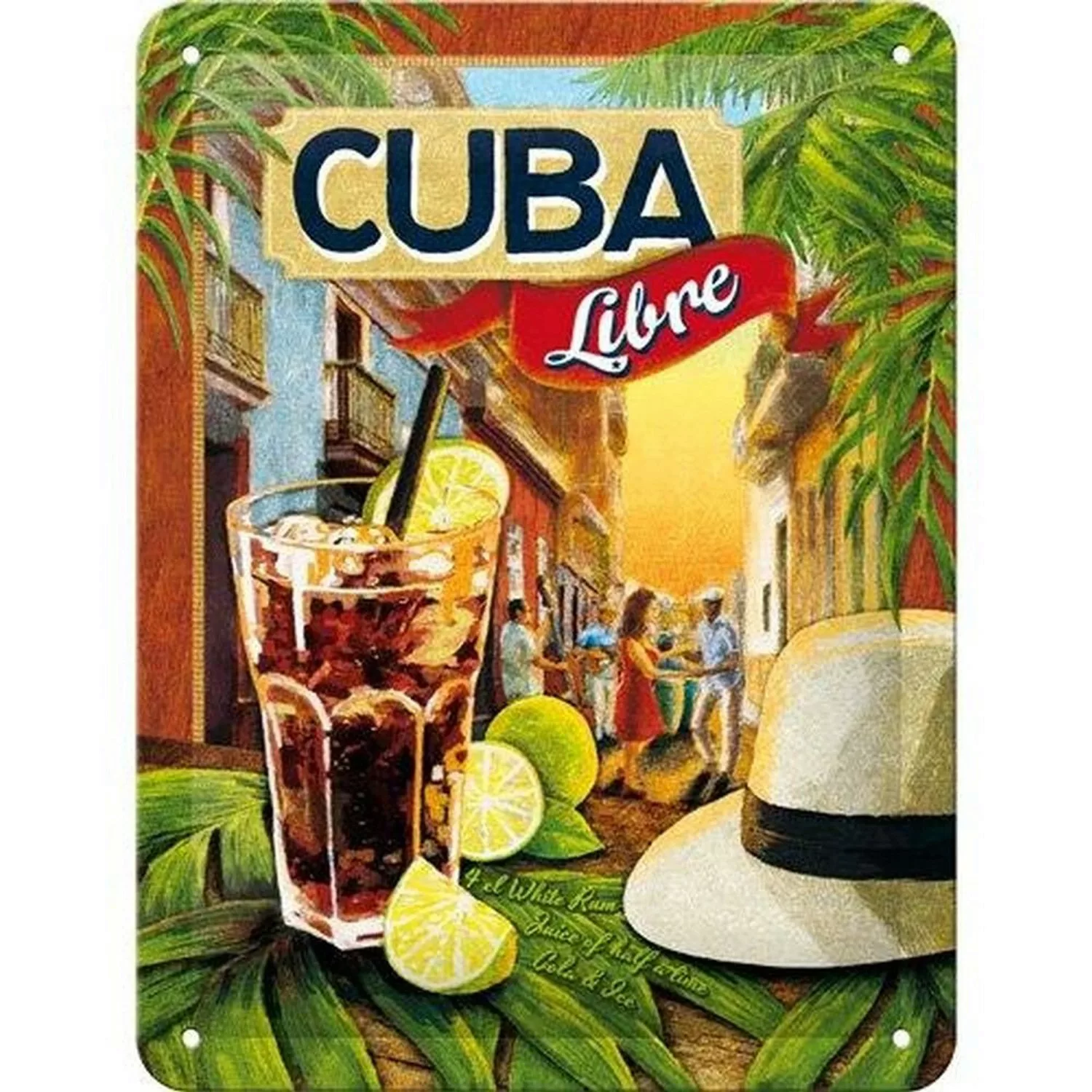 Nostalgic-Art Blechschild 15x20 cm - Open Bar - Cuba Libre günstig online kaufen