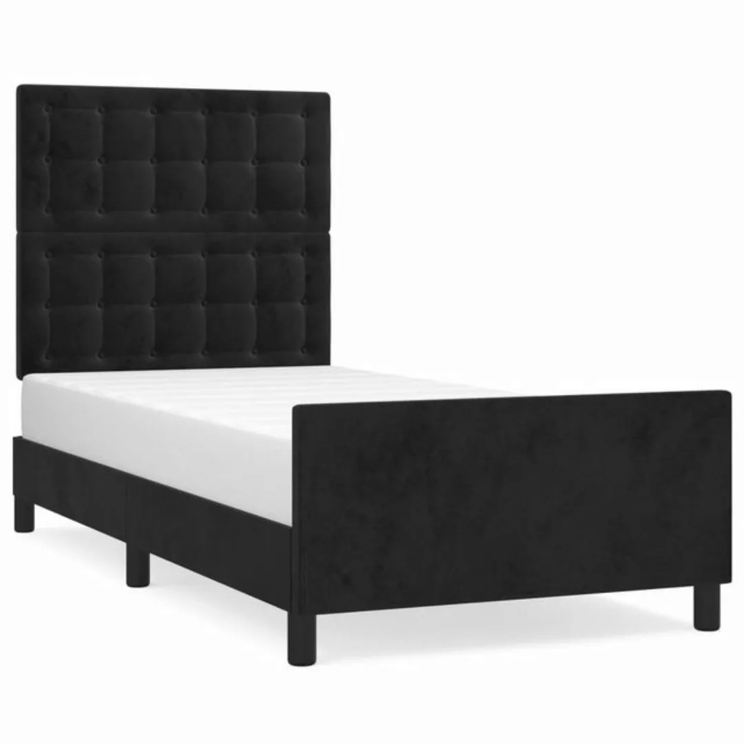 furnicato Bett Bettgestell mit Kopfteil Schwarz 80x200 cm Samt günstig online kaufen