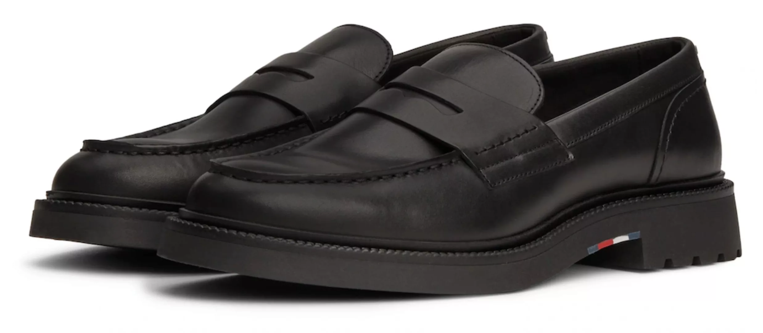 Tommy Hilfiger Slipper "LIGHT HILFIGER LEATHER LOAFER", Businessmode, Schlu günstig online kaufen