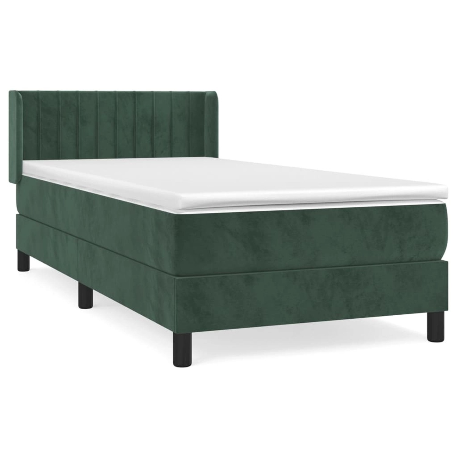 vidaXL Boxspringbett mit Matratze Dunkelgrün 90x190 cm Samt1537598 günstig online kaufen