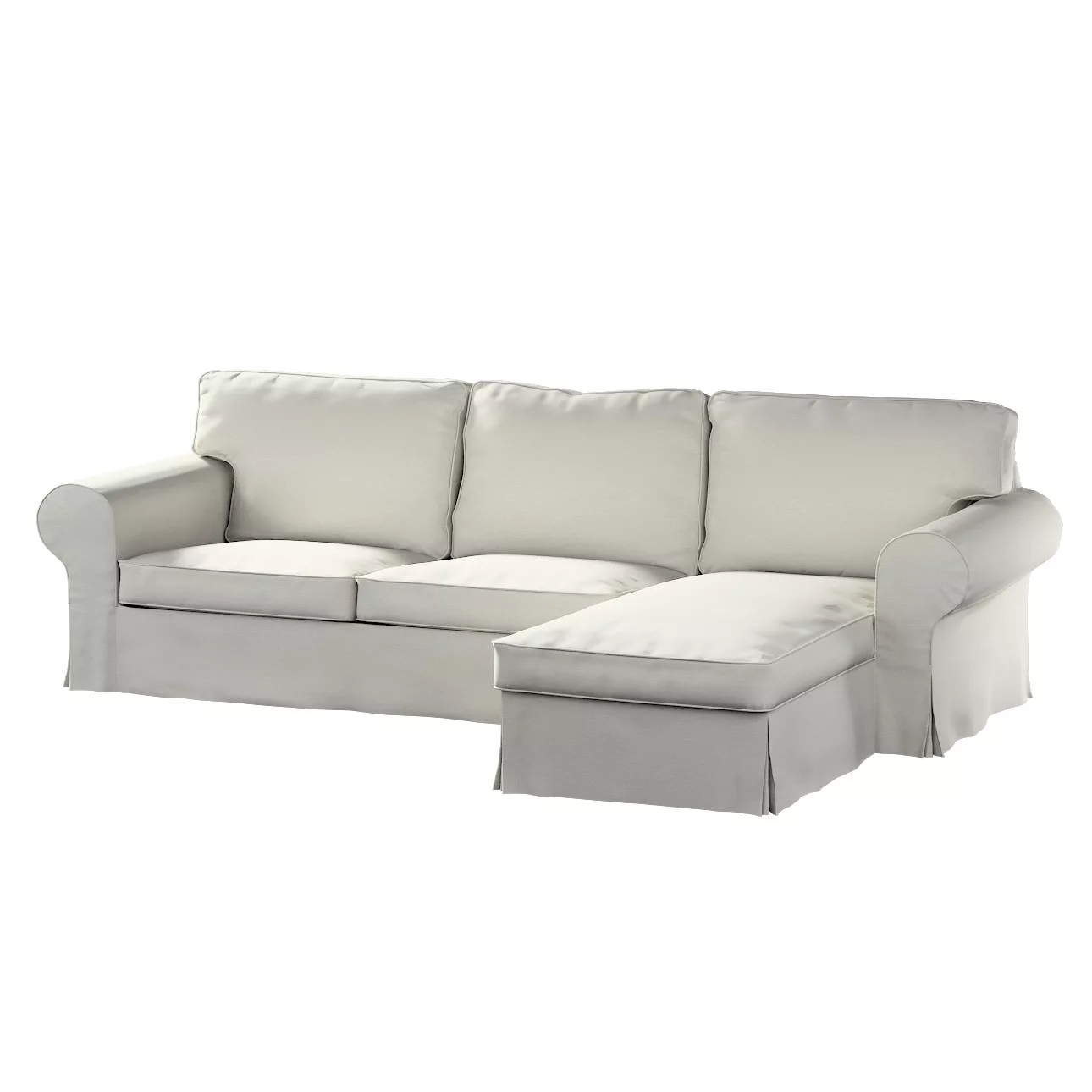 Bezug für Ektorp 2-Sitzer Sofa mit Recamiere, mittelgrau, Ektorp 2-Sitzer S günstig online kaufen