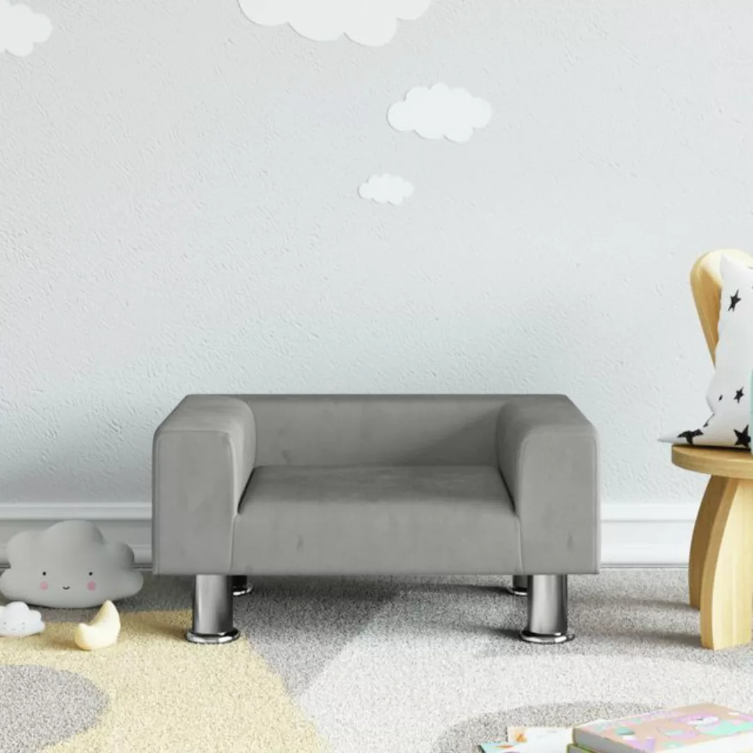 vidaXL Kindersofa Kindersofa Creme 50x40x26,5 cm Samt Kindercouch Kindermöb günstig online kaufen