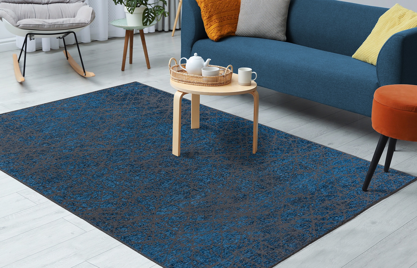 Kayoom Teppich »Kalea 225«, rechteckig, 8 mm Höhe, Flachgewebeteppich mit R günstig online kaufen
