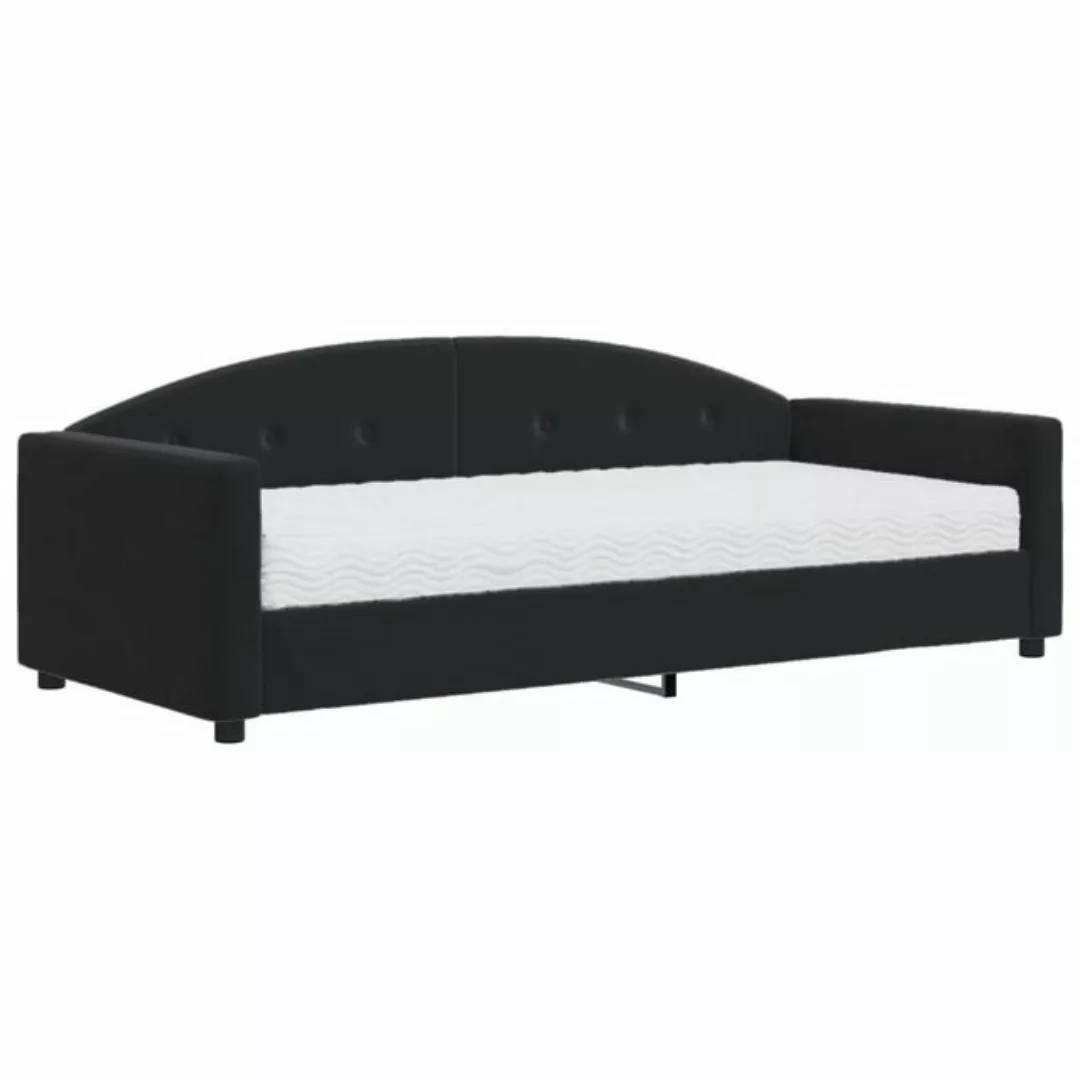 furnicato Bett Tagesbett mit Matratze Schwarz 90x200 cm Samt (1-tlg) günstig online kaufen