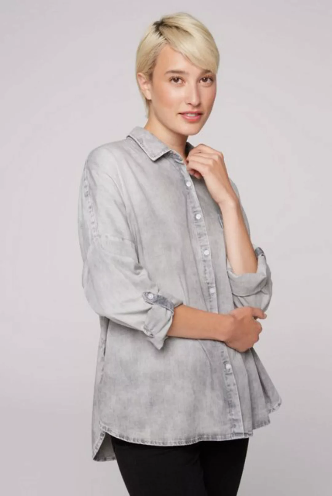 SOCCX Jeansbluse, im Turn-Up-Look günstig online kaufen