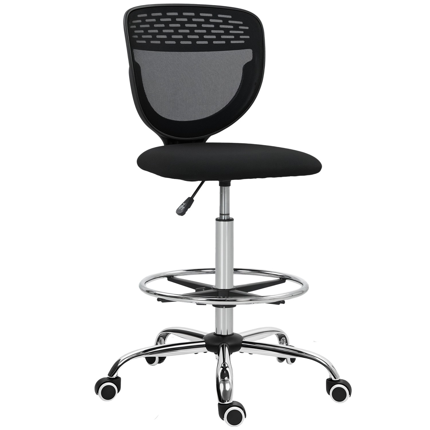 Vinsetto Bürostuhl Polyester 59L x 59B x 106-126H cm Schwarz günstig online kaufen