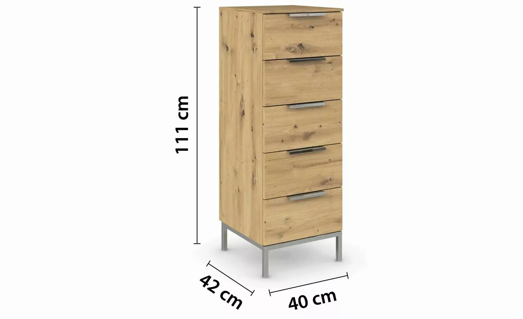 Kommode ¦ holzfarben ¦ Maße (cm): B: 40 H: 111 Kommoden & Sideboards > Komm günstig online kaufen