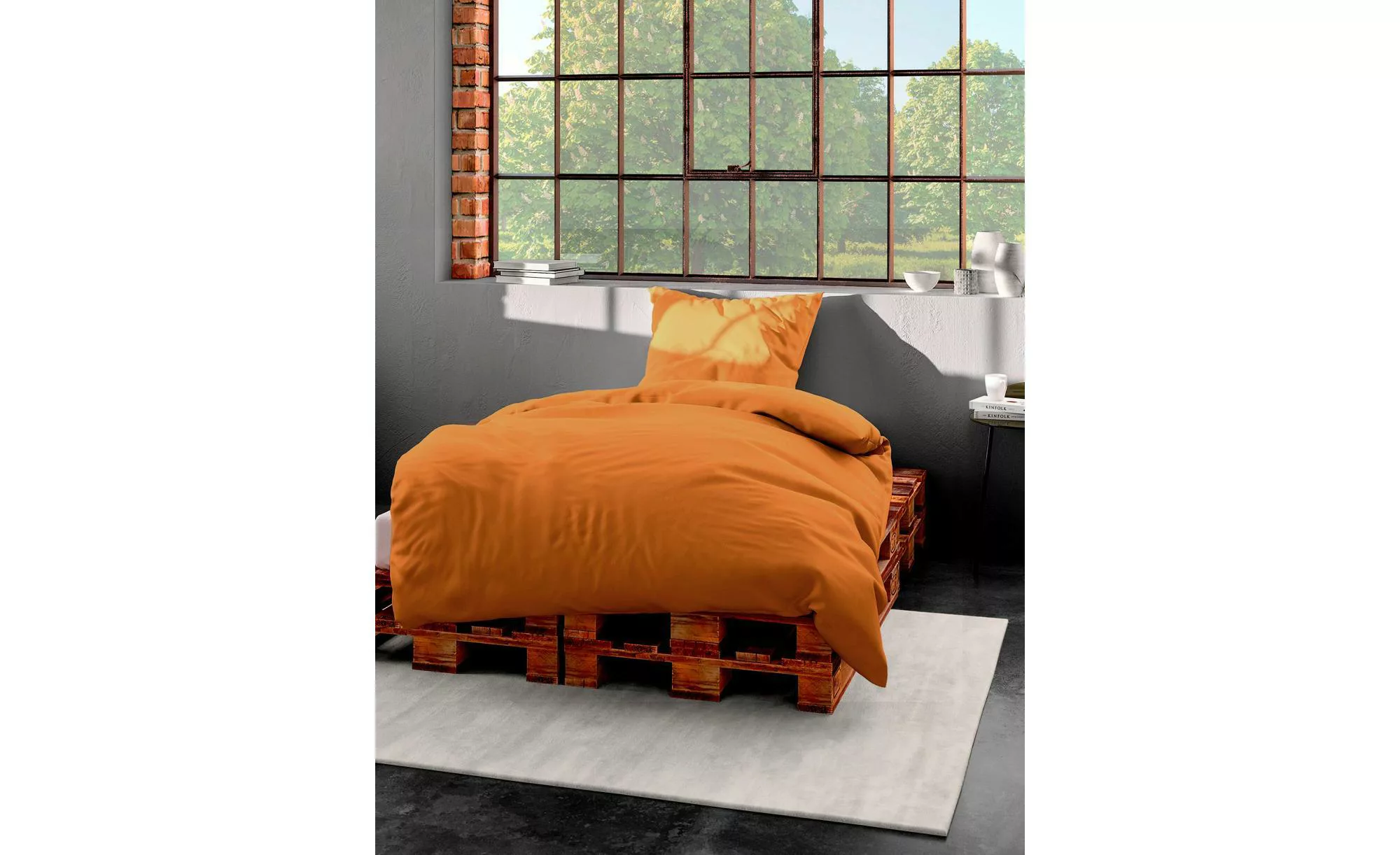 Bierbaum Seersucker Bettwäsche ¦ orange ¦ Maße (cm): B: 135 H: 1 Bettwaren günstig online kaufen