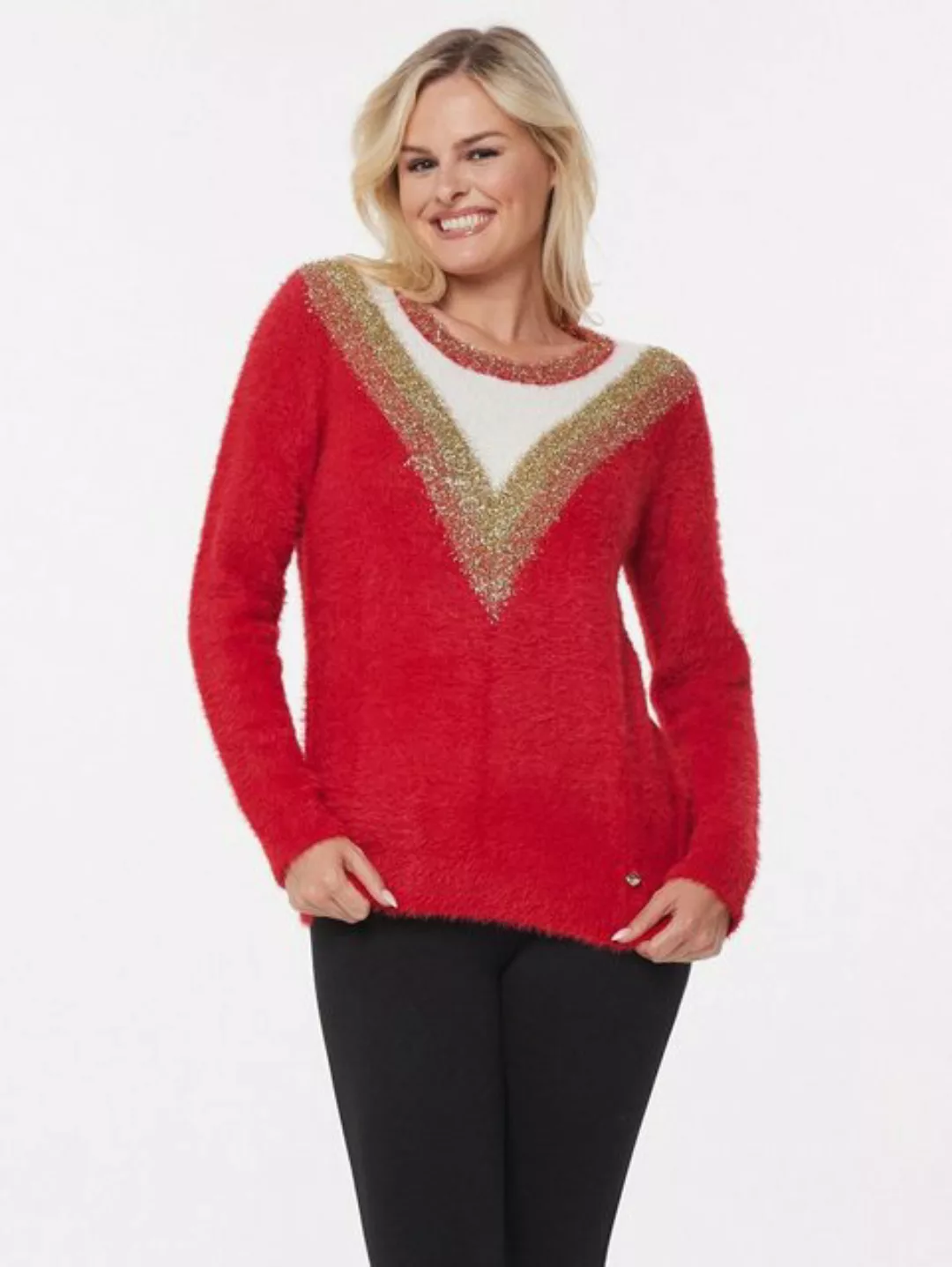 Christian Materne Rundhalspullover Sweater figurbetont aus flauschigem Mate günstig online kaufen