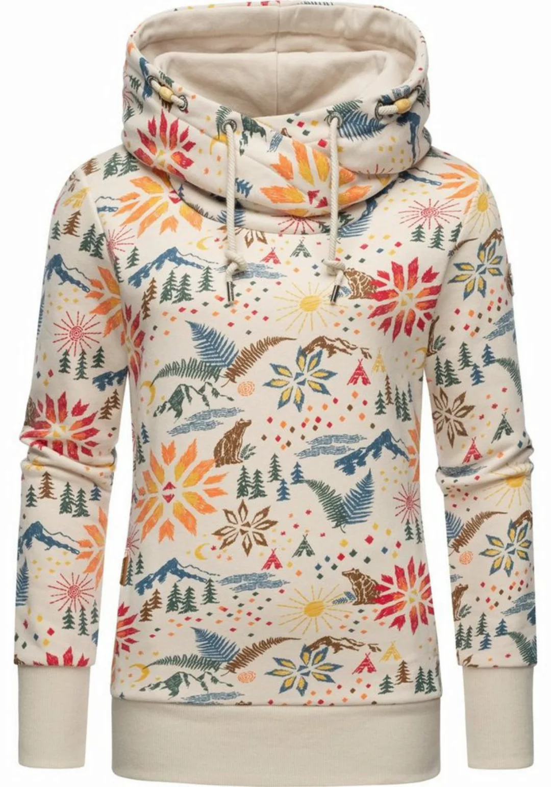 Ragwear Kapuzenpullover "Gripy B Print", Gemusterter Hoodie mit hohem Krage günstig online kaufen