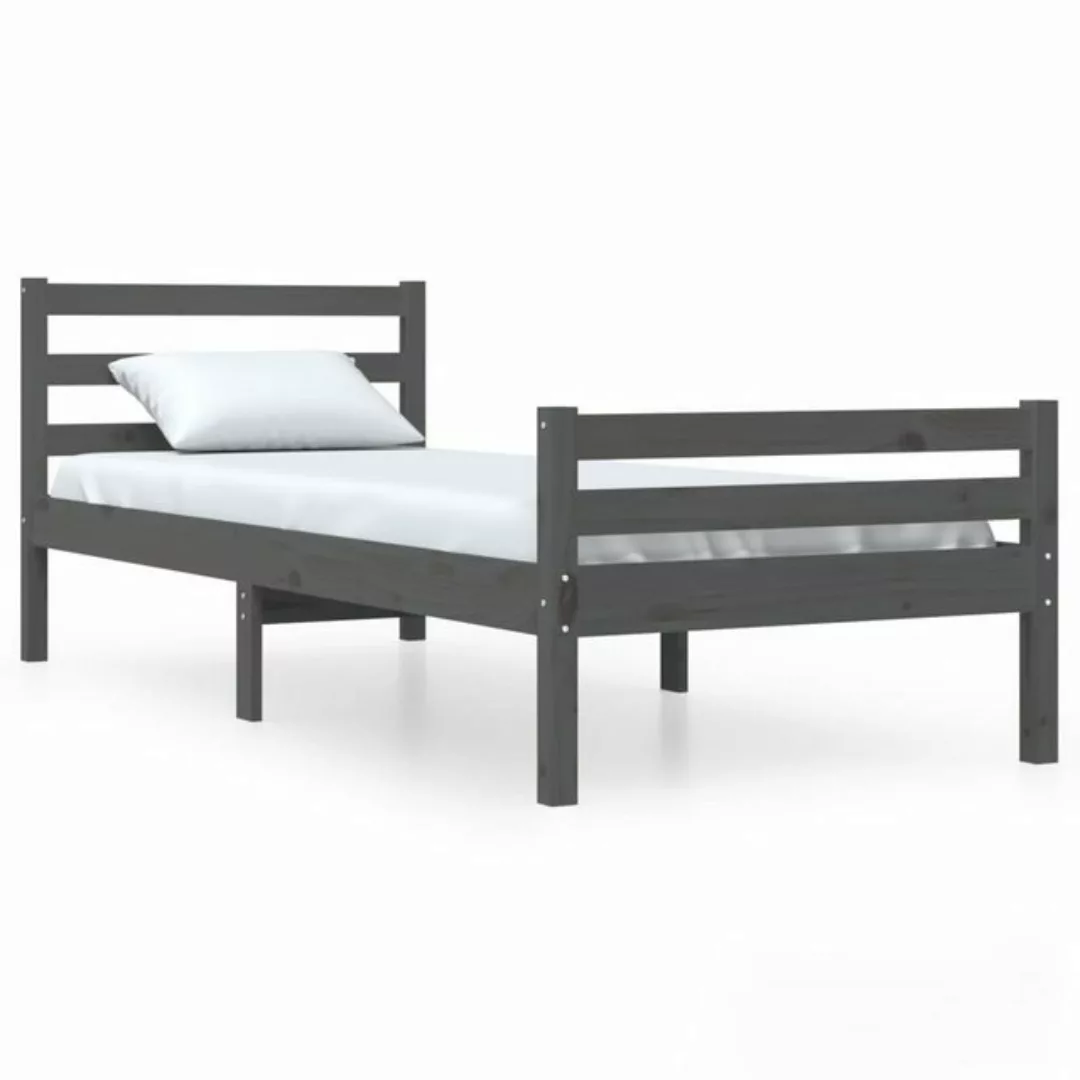furnicato Bett Massivholzbett Grau 100x200 cm günstig online kaufen