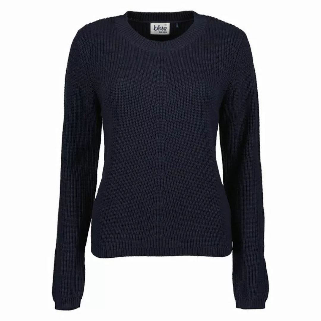 Blue Seven Rundhalspullover Damen Strickpullover Uni mit Rippenstruktur - P günstig online kaufen