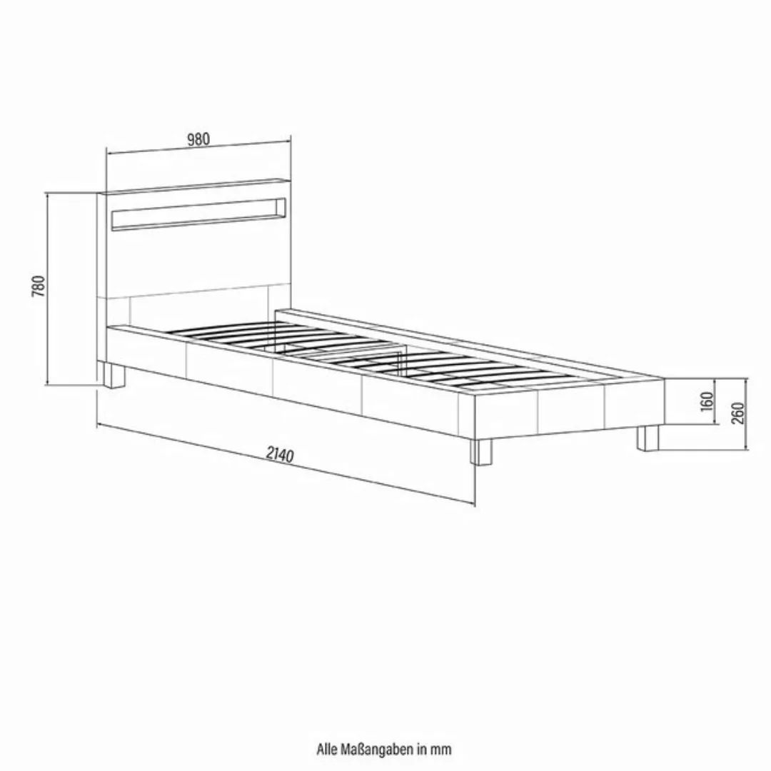 HOME DELUXE Bett LED Bett ASTRO (Set, 2-tlg., Bett und Lattenrost), extra g günstig online kaufen