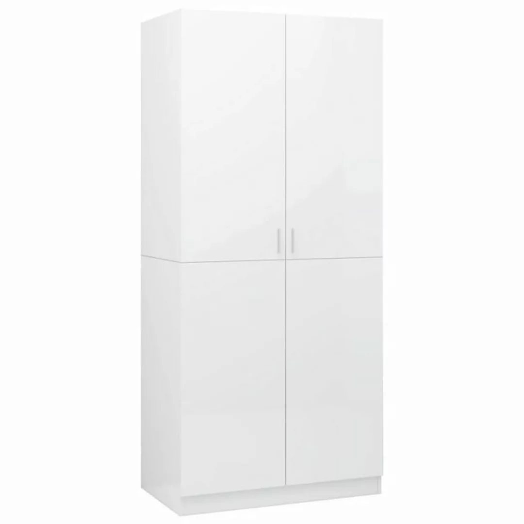 vidaXL Kleiderschrank Kleiderschrank Hochglanz-Weiß 8052180 cm Spanplatte günstig online kaufen