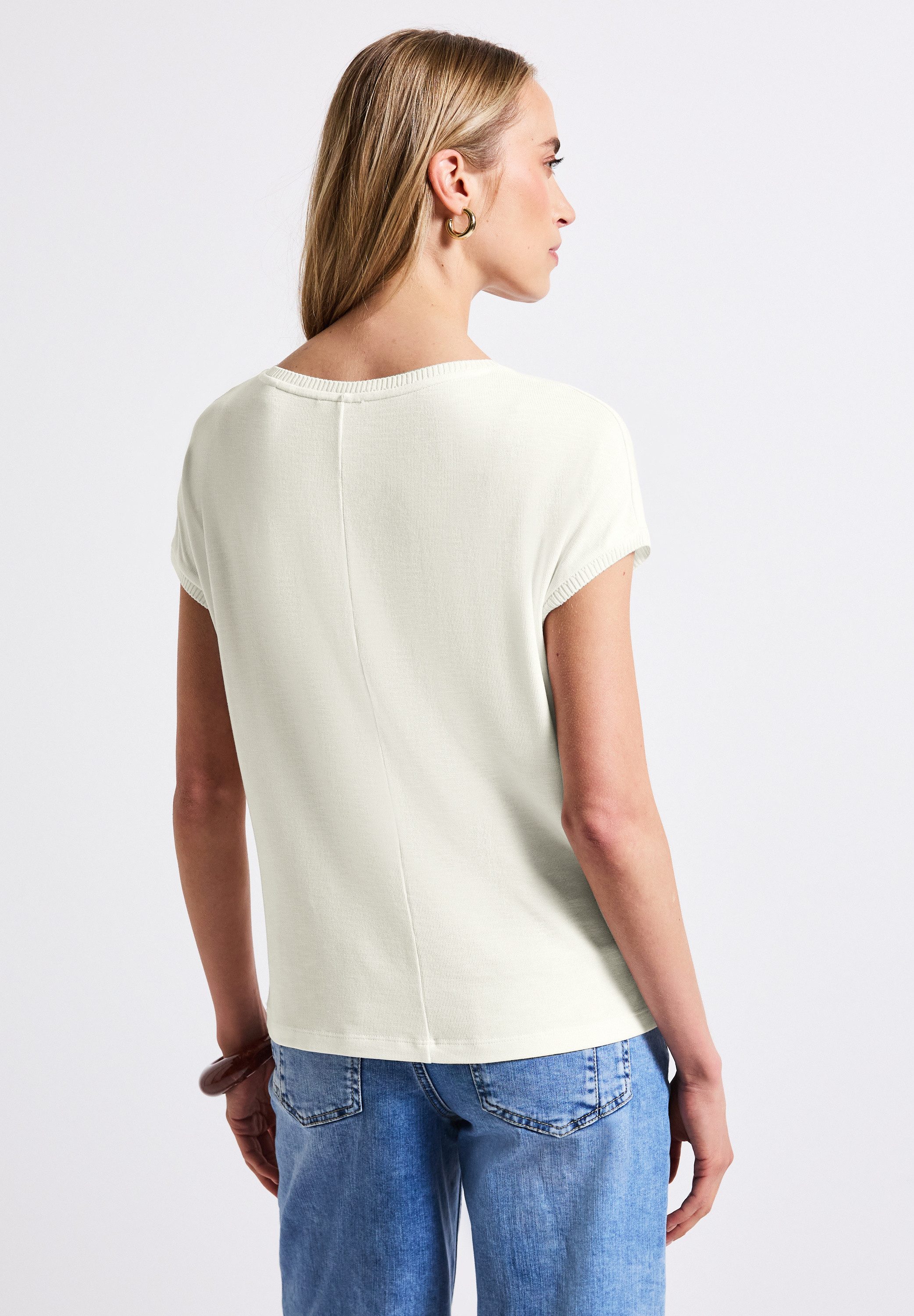 STREET ONE T-Shirt, mit Materialmix günstig online kaufen