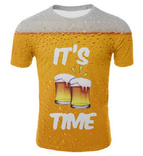 Tinisu T-Shirt 3D-Druck T-Shirt (Unisex/Rundhals) - Bier Emoji Spruch: It's günstig online kaufen