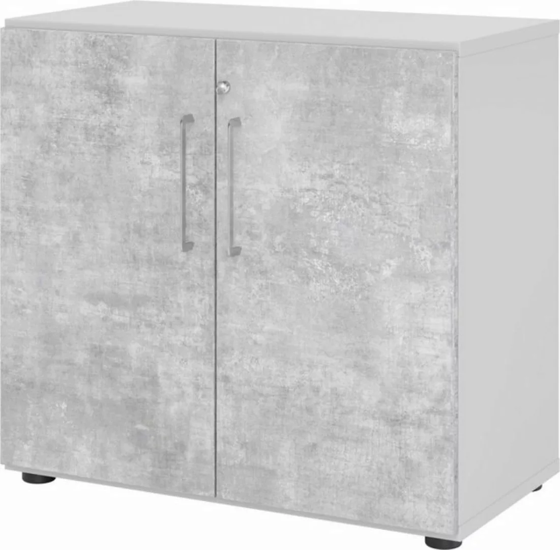 Aktenschrank Schrank Serie 9 2OH BxTxH 80x42x74,8cm Griff BS Grau/Beton günstig online kaufen