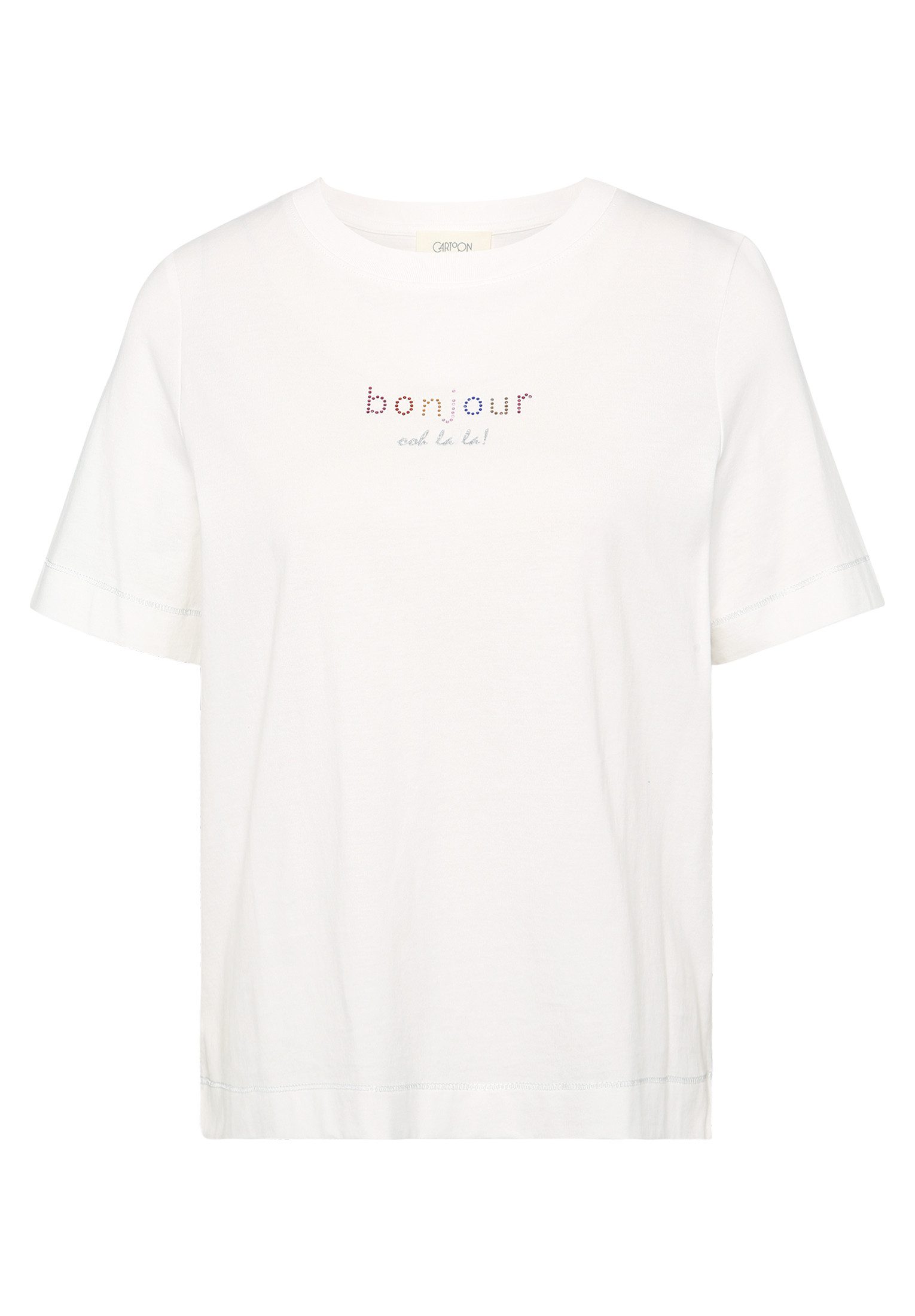 Cartoon Kurzarmshirt "Cartoon Damen Printshirt mit Rundhalsausschnitt", (1 günstig online kaufen