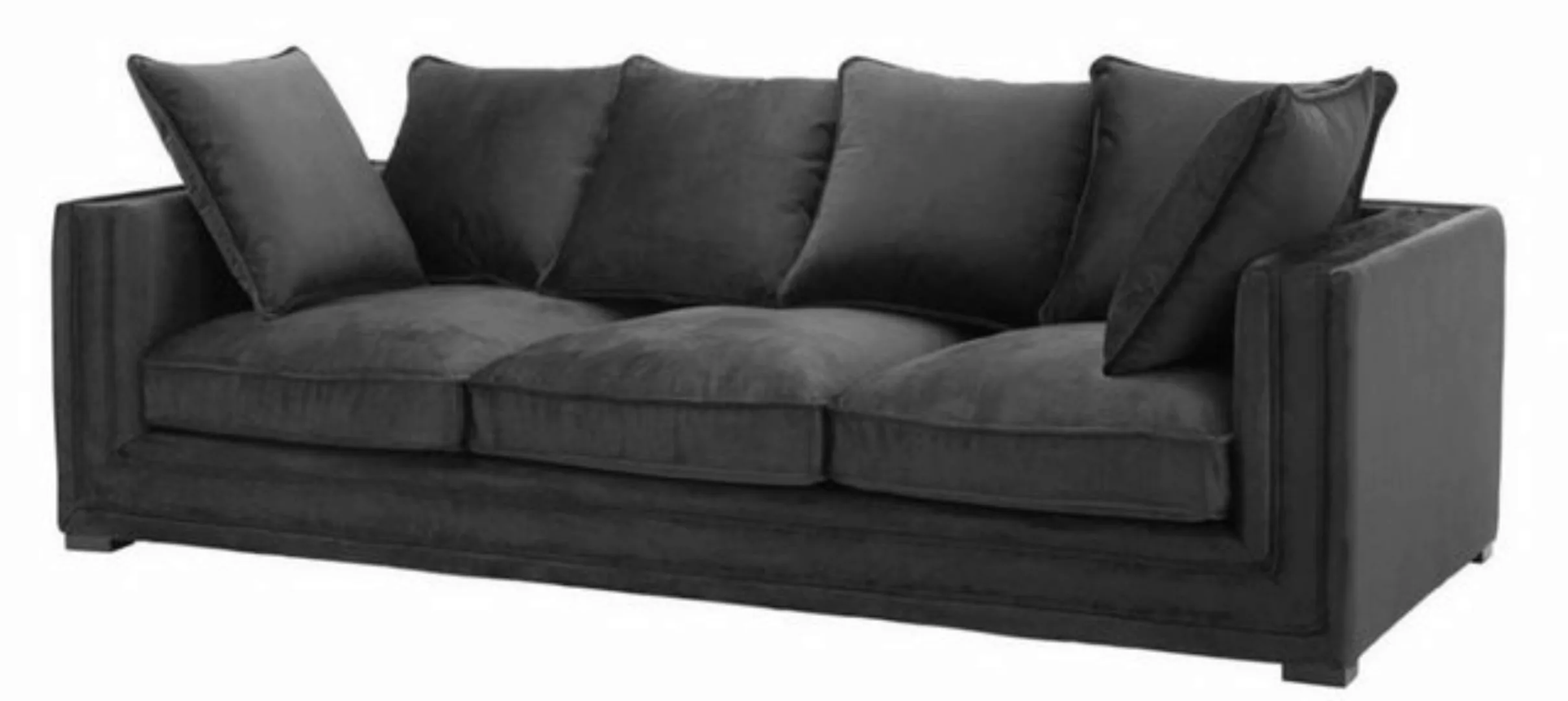 Casa Padrino 3-Sitzer Luxus Designer 3er Sofa Schwarz - Luxus Hotel Möbel günstig online kaufen