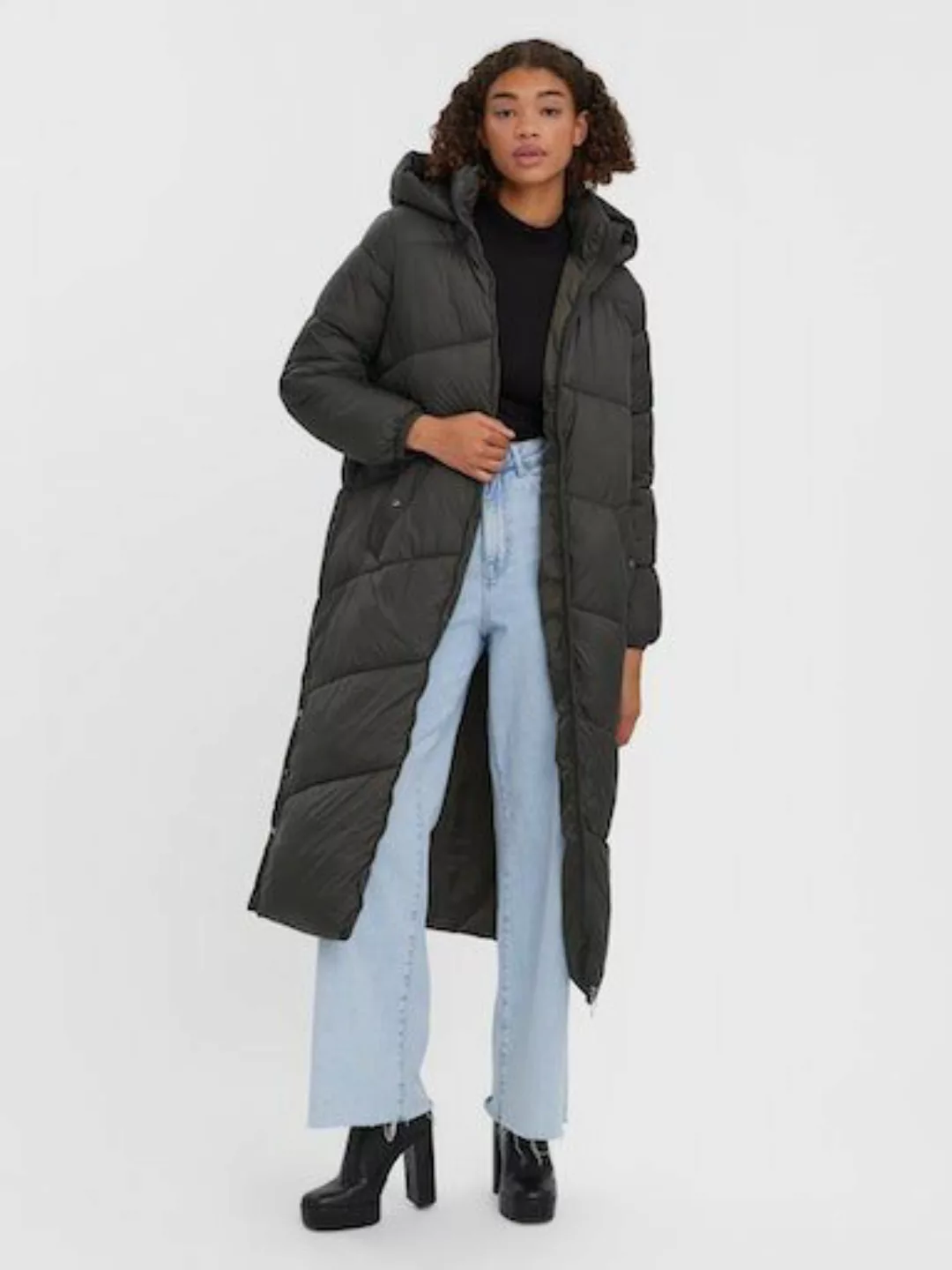 VERO MODA Lange Gefütterte Jacke Damen Grün günstig online kaufen