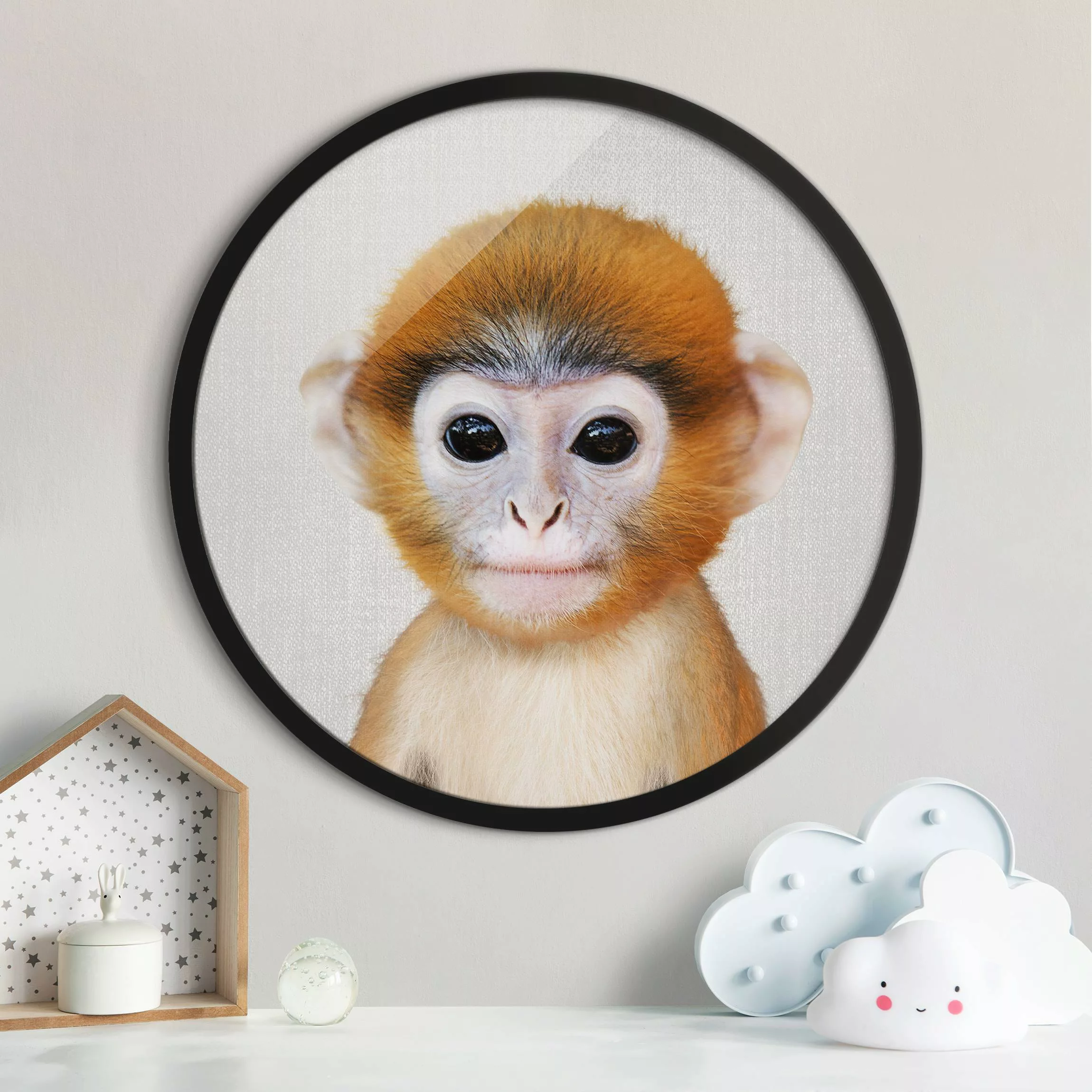 Rundes Gerahmtes Bild Baby Affe Anton günstig online kaufen