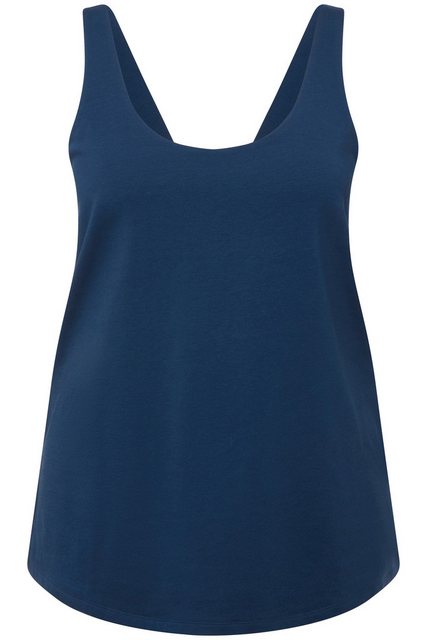 Ulla Popken Longtop Top vorne doppellagig Rundhals Classic ärmellos günstig online kaufen