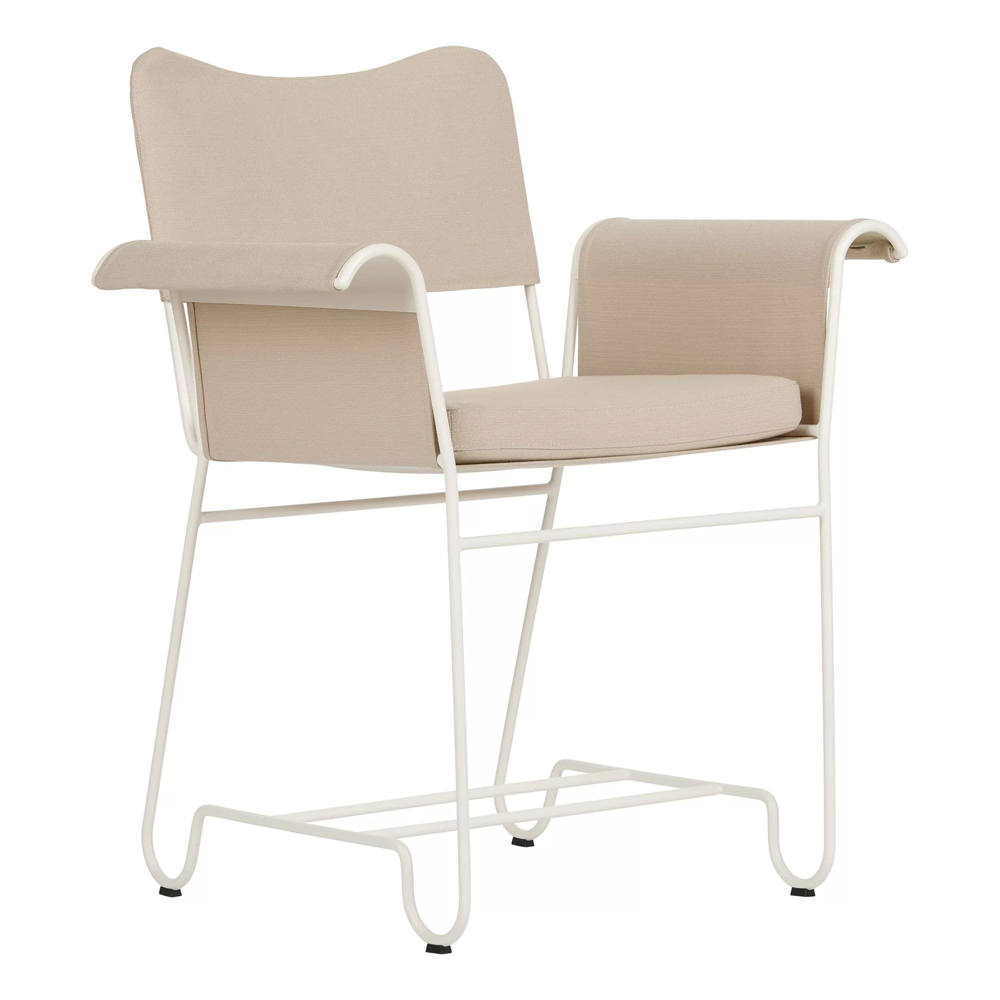 Gubi - Tropique Dining Chair Gestell weiß - beige/Stoff Udine Limonta 12 Be günstig online kaufen