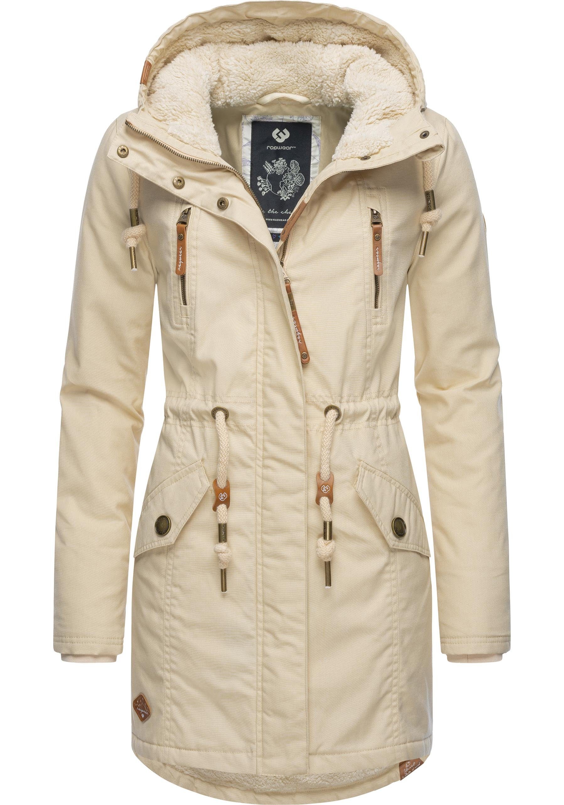 Ragwear Wintermantel "Elsie", stylischer Winterparka mit Kapuze und Teddyfl günstig online kaufen