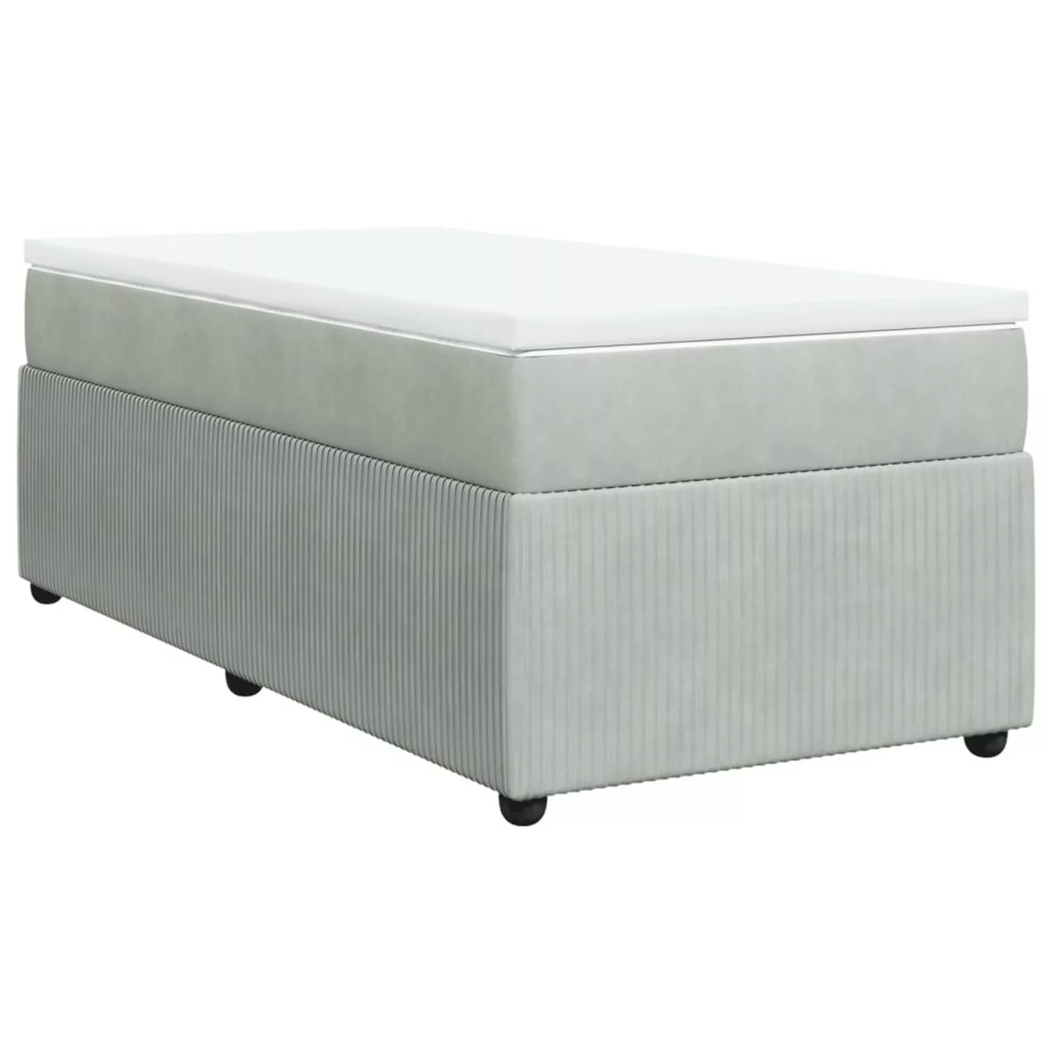 vidaXL Boxspringbett mit Matratze Hellgrau 90x190 cm Samt2100348 günstig online kaufen