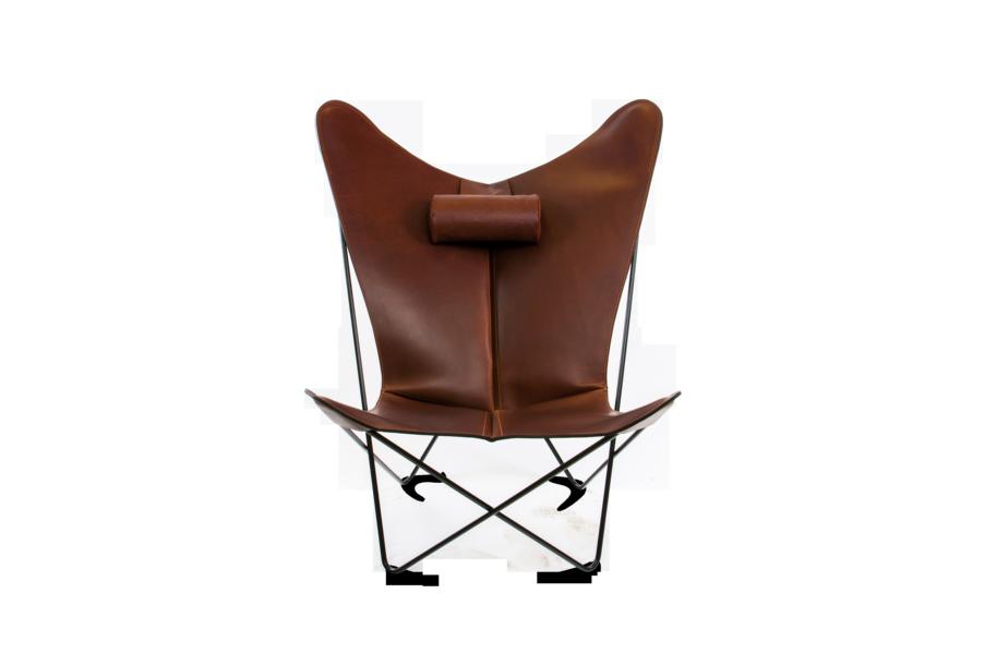 KS Chair Ledersessel Stahl schwarz, Cognac günstig online kaufen