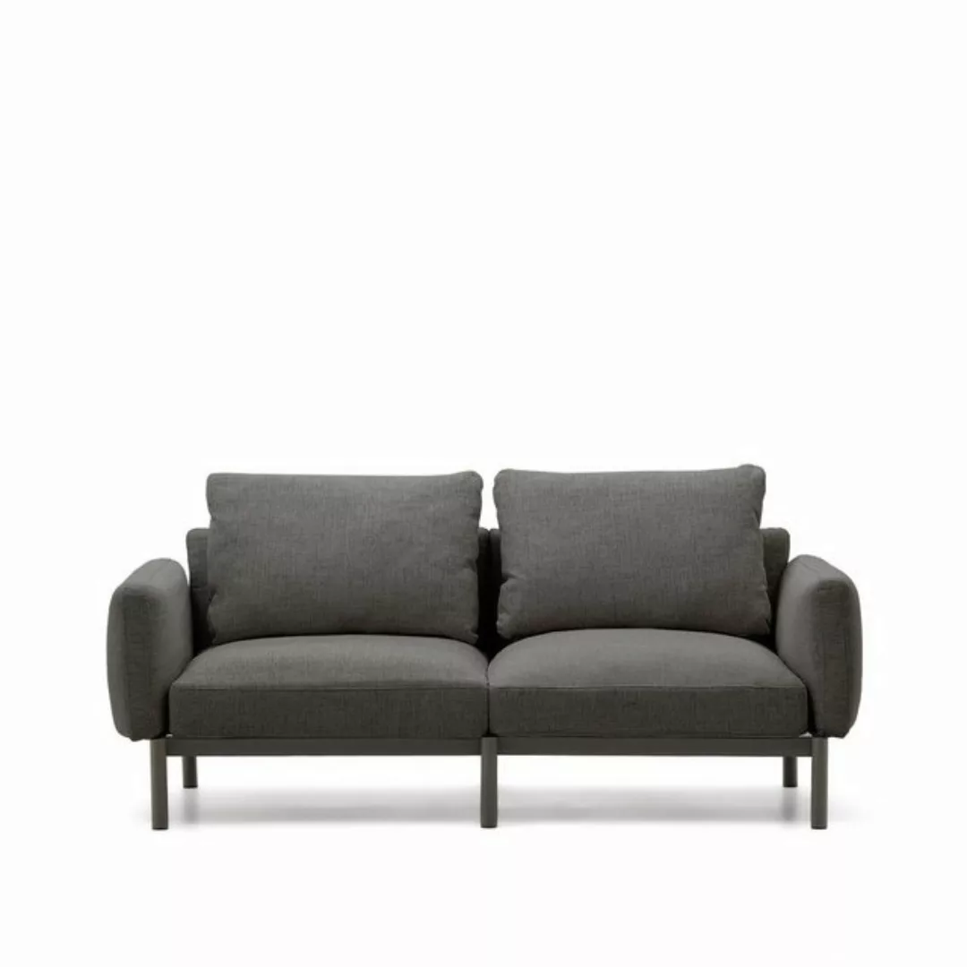 Natur24 Sofa 2-Sitzer-Sofa Sorells 201 x 73 x 104 cm Aluminium Grau günstig online kaufen