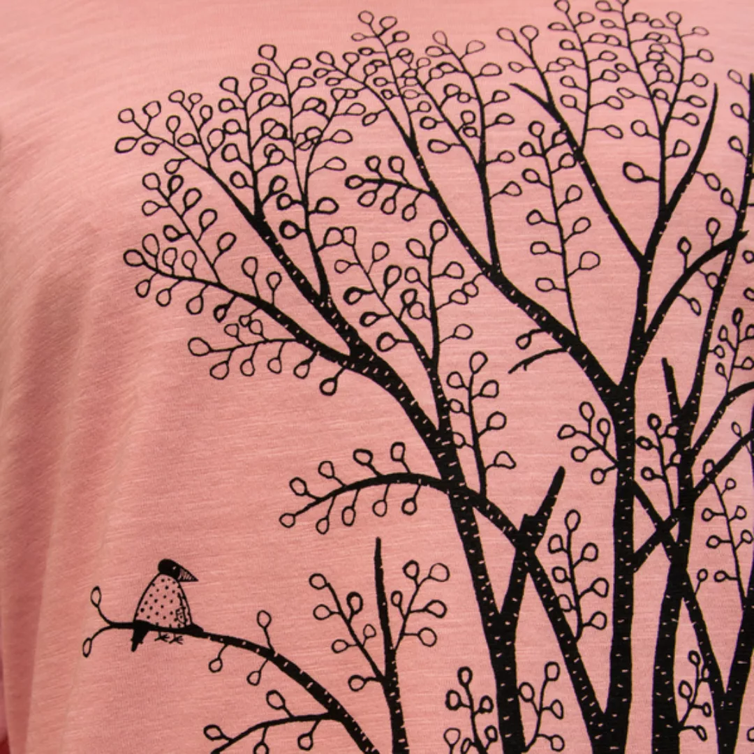 Erle Mit Elster 3/4-ärmel-t-shirt In Canyon Pink günstig online kaufen