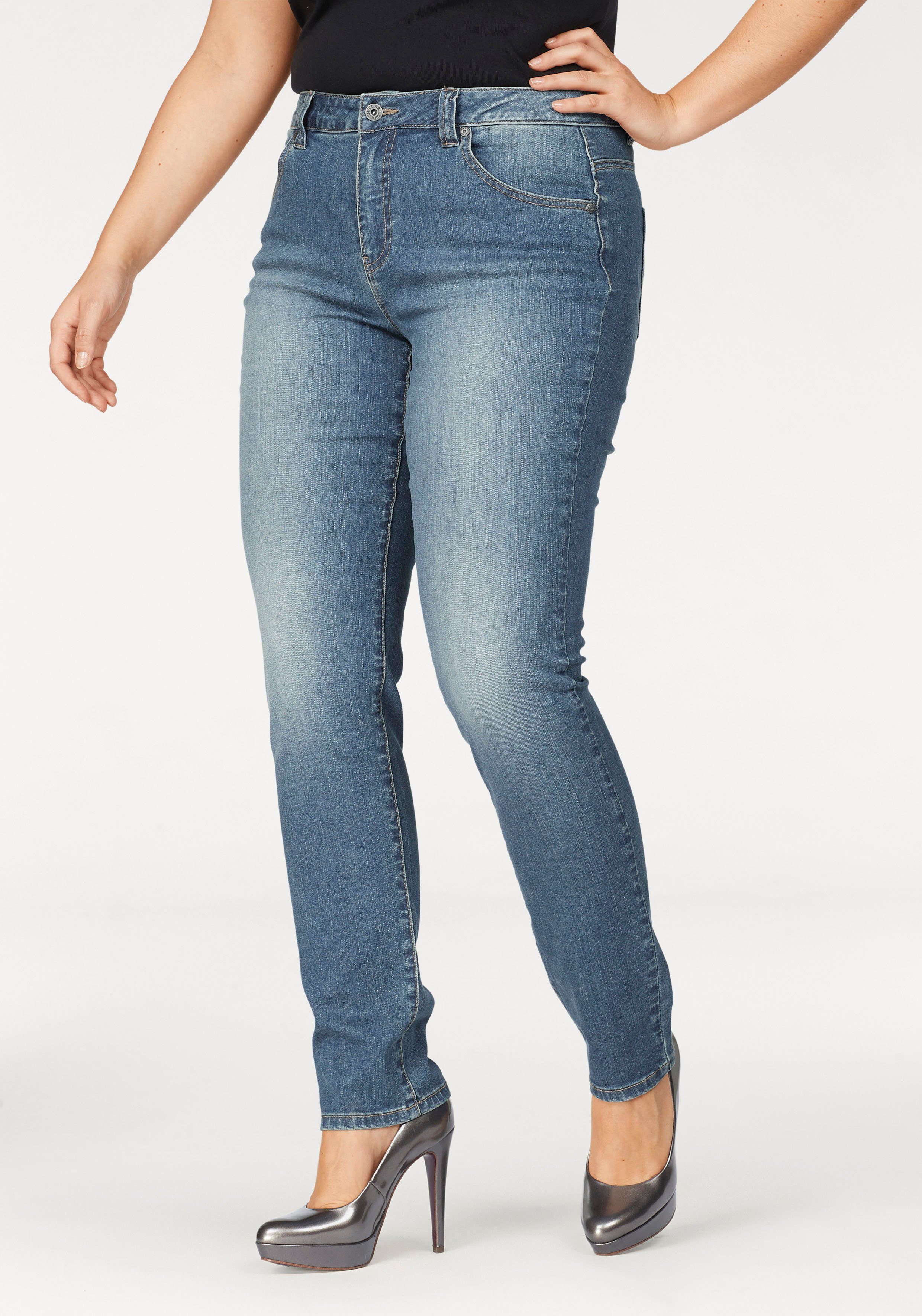 Arizona Slim-fit-Jeans Curve-Collection hohe Leibhöhe, Five-Pocket-Design, günstig online kaufen