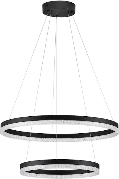 LED Pendelleuchte Adria in Schwarz und Transparent 2x 26W 5684lm günstig online kaufen