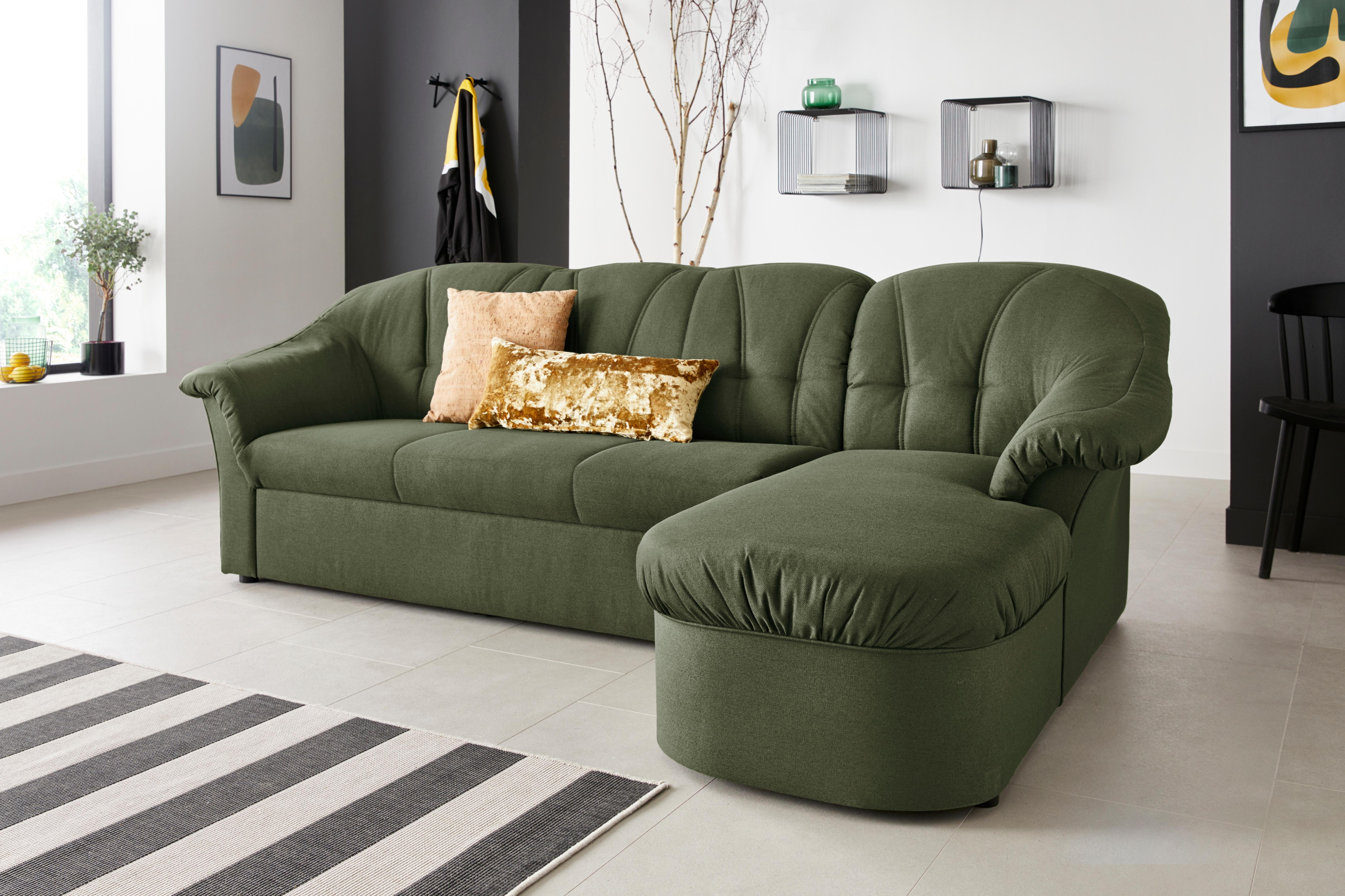 DOMO collection Ecksofa »Pegnitz, elegante Rückensteppung, kompakte Stellma günstig online kaufen