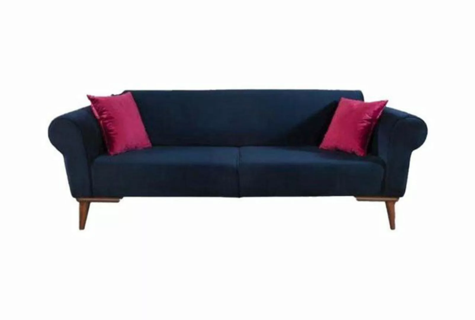 JVmoebel Sofa Blauer Dreisitzer Sofa 3-Sitzer Textil Sofas Luxus Polster Co günstig online kaufen