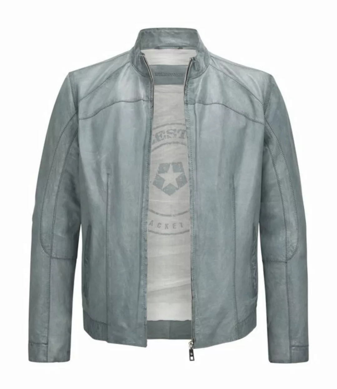 Milestone Lederjacke MSWinston Biker Blouson aus genarbtem Lammleder günstig online kaufen