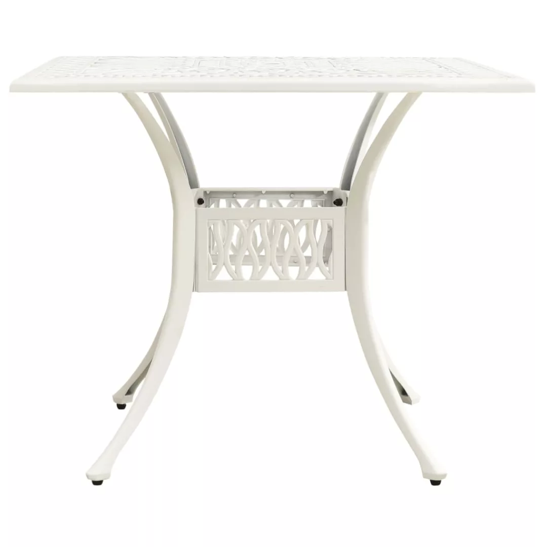 Gartentisch Weiß 90x90x73 Cm Aluminiumguss günstig online kaufen